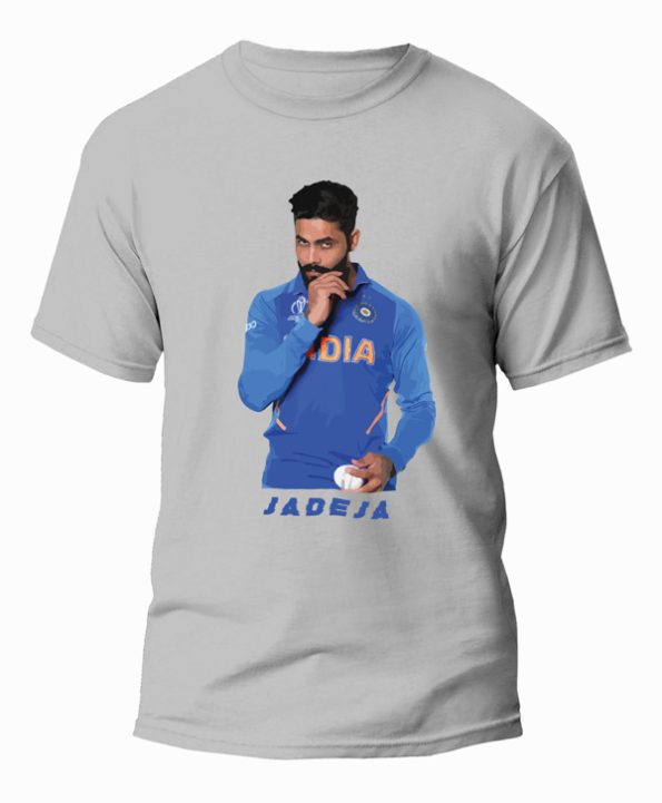 Jadeja-Cricket-Gray-T-Shirt