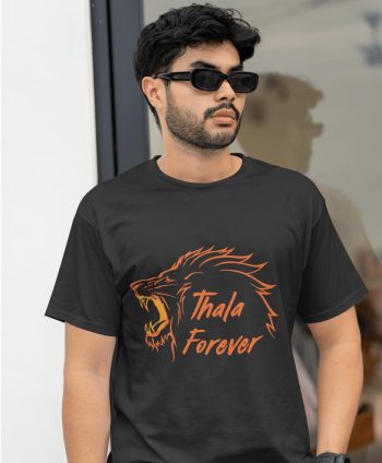 MS Dhoni - Thala Forever T-Shirt Online Shopping - Black Color