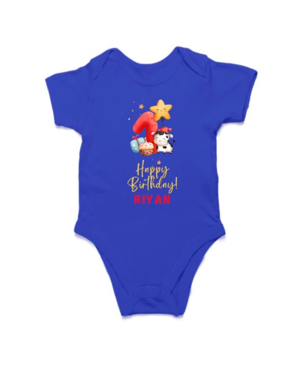 1st Birthday Baby Romper | Customized Onesie - Royal Blue