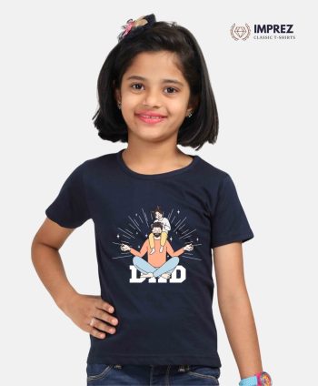 DAD Love Girls Navy Blue T-Shirt – Perfect Gift for Little Girls