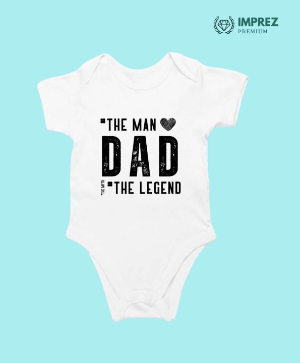 DAD The Legend Rompers - Best Dad White Rompers for Your Baby