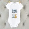 Elephant and Giraffe Unisex Baby Romper for Milestone - 1 Month