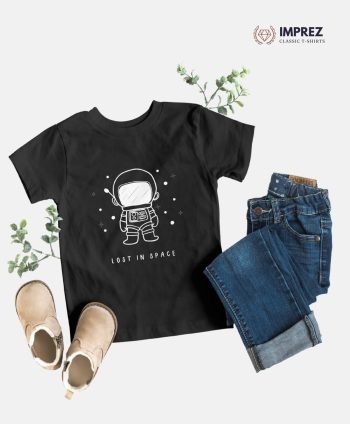 Lost In Space - Girls Premium Black T-Shirt – Cosmic Comfort & Style