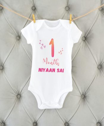 Love Melt - Unisex Baby Romper for Milestone 1 Month - Personalised Onesies