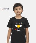 Mom Love Beyond Space Kids Premium Bottle Green T-Shirt