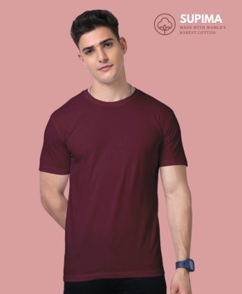 Supima Maroon T-Shirts _ Perfect Mix of Softness and Durability