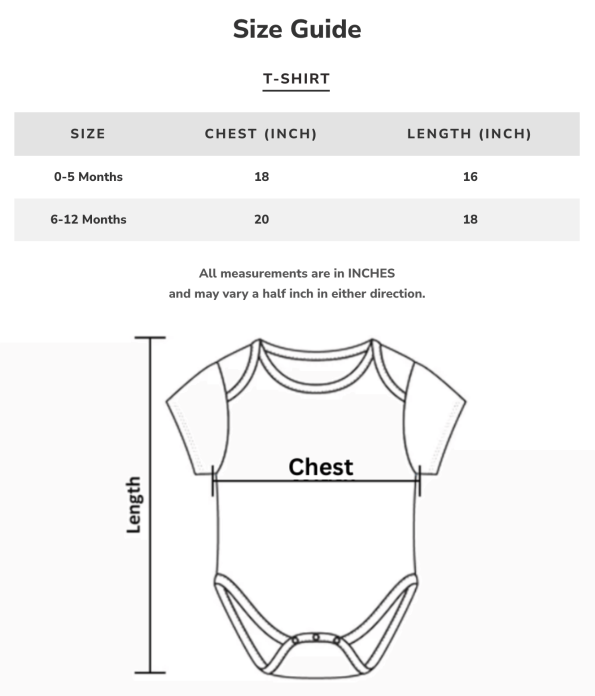 Unisex Baby Romper - Size Guide-Imprez.in