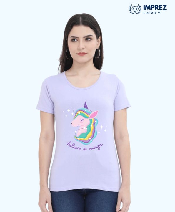 Believe in Magic Women Lavander T-Shirt