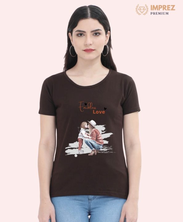 Endless Love Women Coffee Brown T-shirt