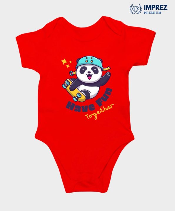 Have Fun Together - Red Rompers