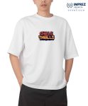 Chills and Thrills Men Oversized White Premium T-Shirt – Front and Back