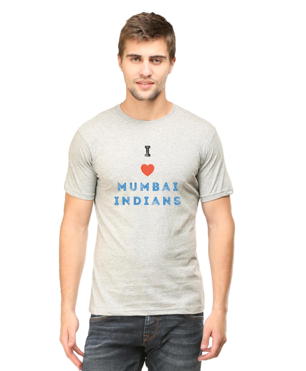 I Love Mumbai Indians IPL T-Shirt - Gray I Love Mumbai Indians IPL T-Shirt - Gray