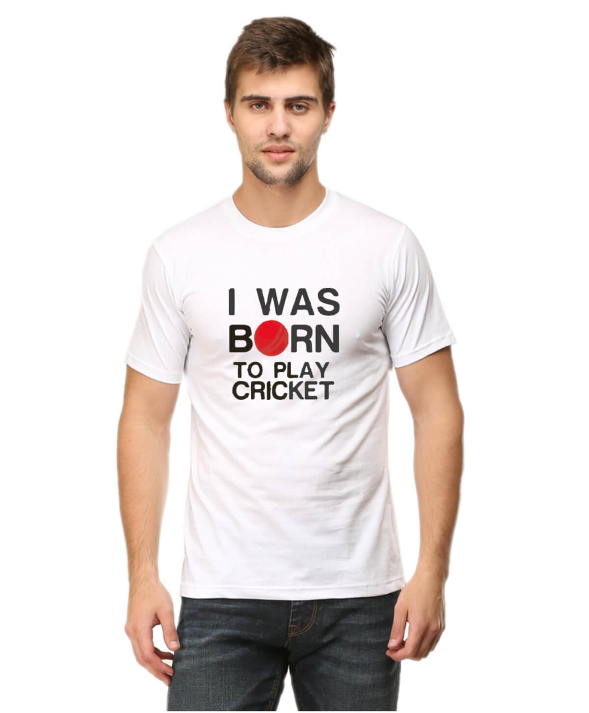I Was Born To Play Cricket T-Shirt - White I Was Born To Play Cricket T-Shirt - White
