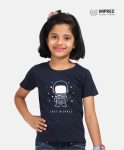 Lost In Space – Girls Premium Black T-Shirt – Cosmic Comfort & Style