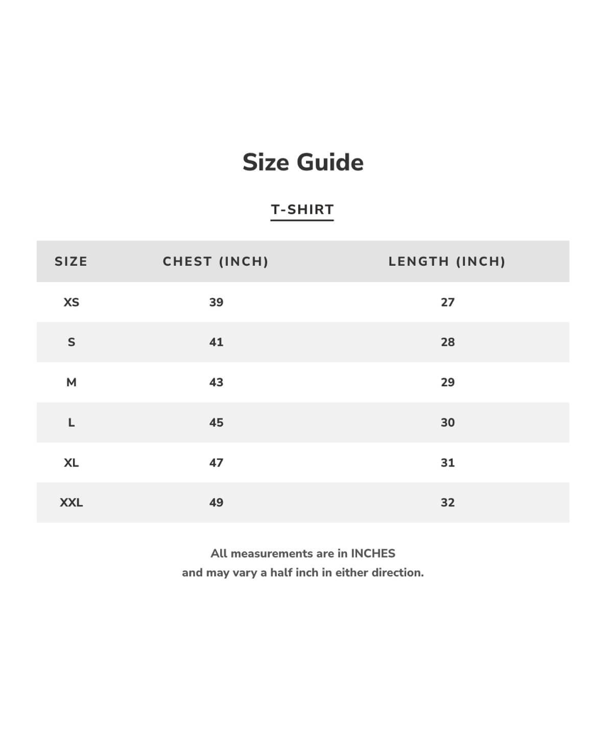 Oversized T-Shirt Size Guide - Imprez.in Oversized T-Shirt Size Guide - Imprez.in