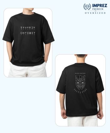 Wakanda Forever Black Panther Oversized Premium Front and Back View